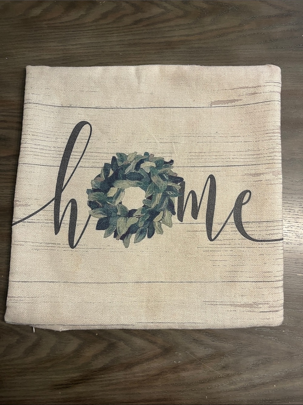 Farmhouse Square Burlap HOME Pillowcase with Zipper
